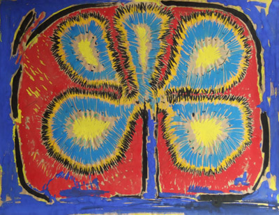 Fembladet. Gouache p papir. 1983.