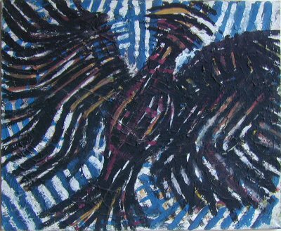 Flyvende fasan 1964. tempera på lærred.Søren Birk Pedersen
