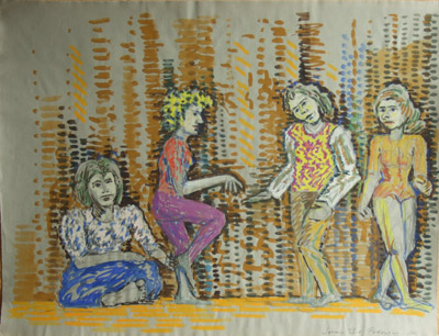 Kvinder.1981. Gouache