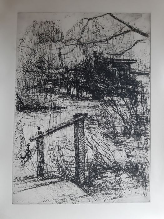 Gelænder sommerhus fotogravure