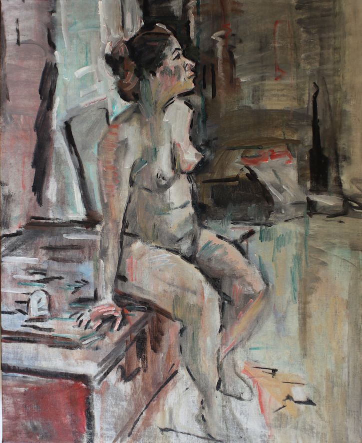Model,100x81, 1995. Olie på lærred