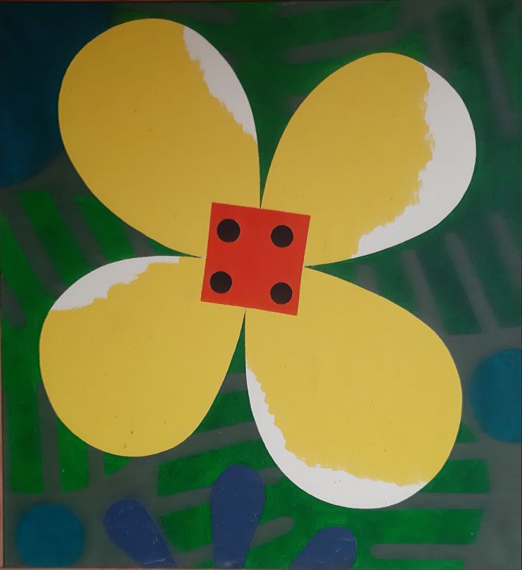 Gul blomst, 1970. Olie på lærred
