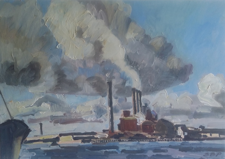 Store skyer over H. C. Ørstedsværket. 1987